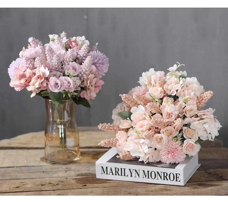 JAROWN Artificial Spikelet Flower Grass DIY Wedding Bouquet Home Decoration Fake Flowers Arrangement Flower Material Yonago (8)