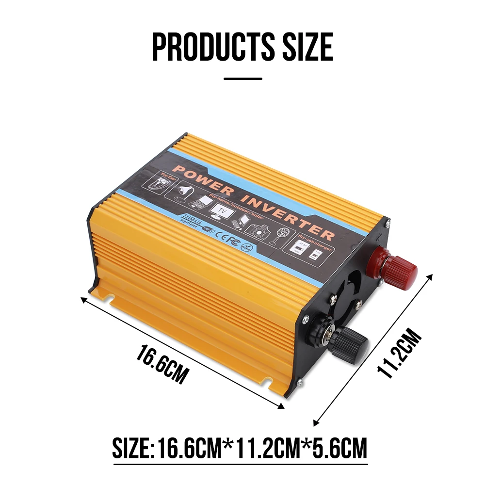 DC 12V к AC 220V адаптер инвертора питания автомобильный трансформатор напряжения умная защита от обратного хода
