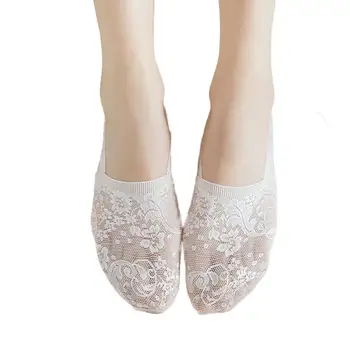 

Women Solid Color Antiskid Invisible Lace Flower Low Cut Short Ankle Boat Socks Elastic Comfy Short Socks носки женские