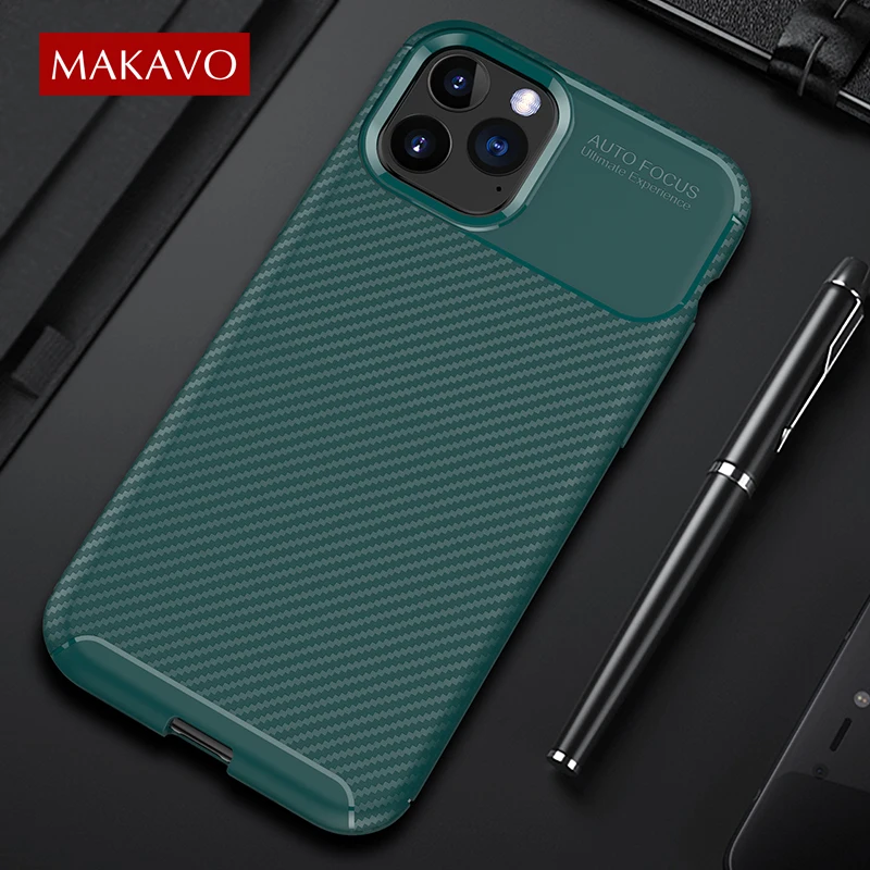Чехол для iPhone 11 роскошный углеродный Мягкий силиконовый чехол Pro Max телефона 6 5