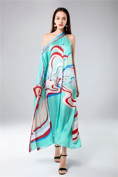 

one-shoulder Fashion Women‘s Asymmetrical Dresses,Spring and Summer Lady's Runway Dress Loose Style Casual Wear