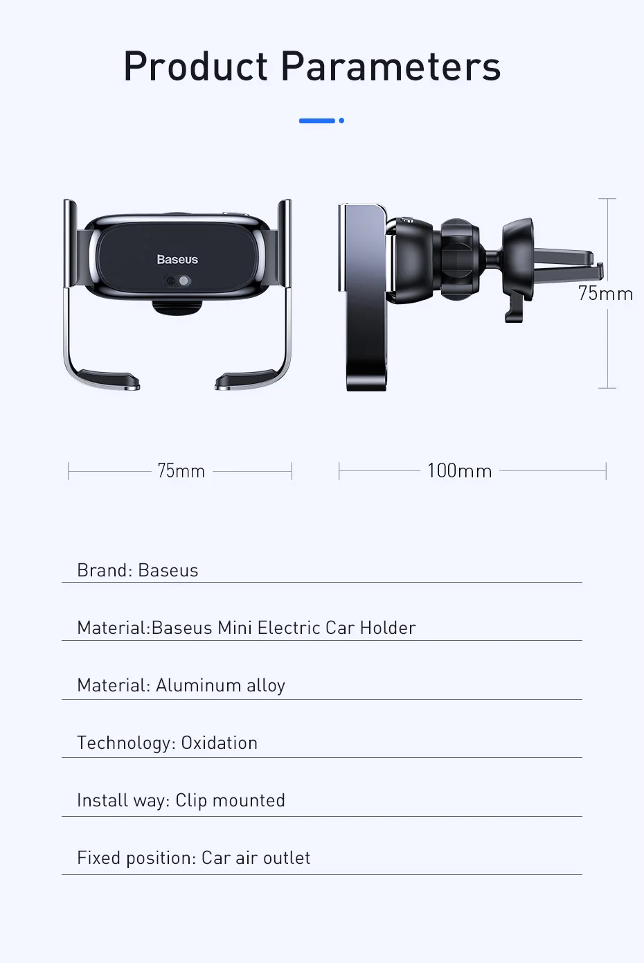 Baseus, умный электрический автомобильный держатель для iPhone X, Xs, Xr, автомобильный держатель телефона на вентиляции, подставка с автоматической блокировкой для Xiaomi, HUAWEI, samsung