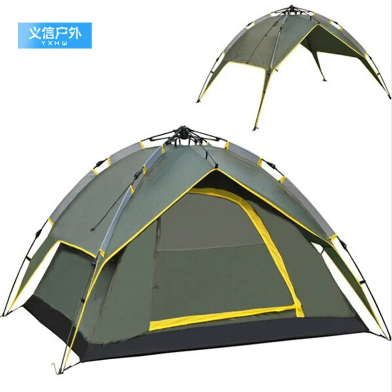 

Outdoor Camping Tent 3-4 People Double Layer Water Resistant Automatic Quickly Open Awning Tourism Mountain Camping Tent