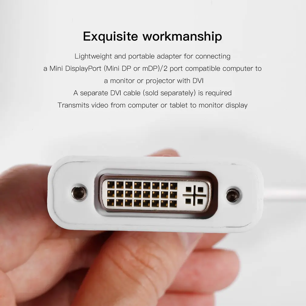 LESHP White 1080P Active Mini DP DisplayPort Male to DVI Female Adapter Converter Cable Matters FOR Computer Monitor Projector