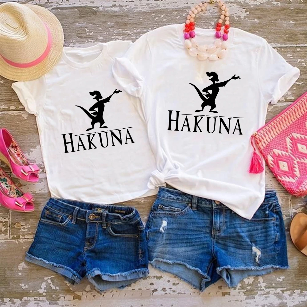 Summer Women Men T Shirt HAKUNA MATATA Short Sleeve Lion King Graphic Children Tees Top Casual Family Matching Clothes coordinating family outfits Family Matching Outfits