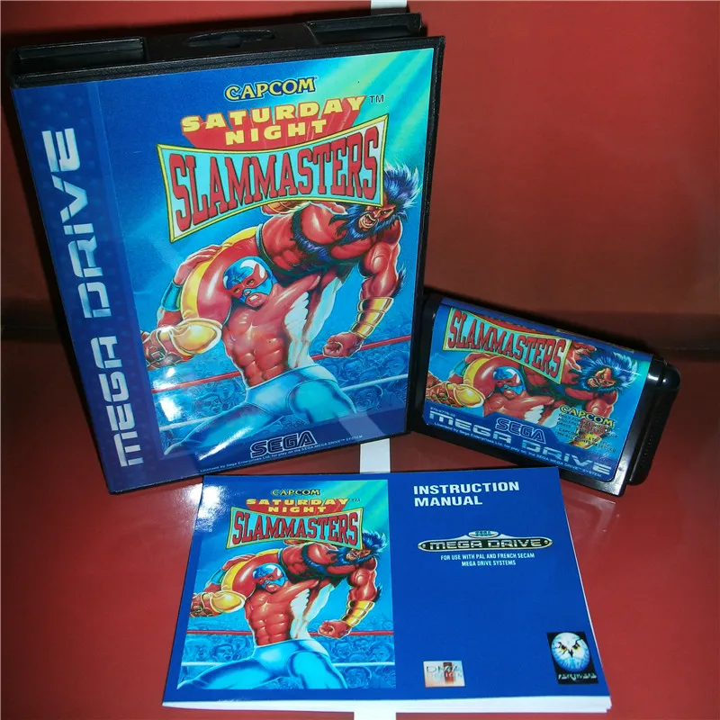 В субботу ночью Slam Masters EU чехол с коробкой и руководством для sega Megadrive Genesis игровая консоль 16 бит MD карта