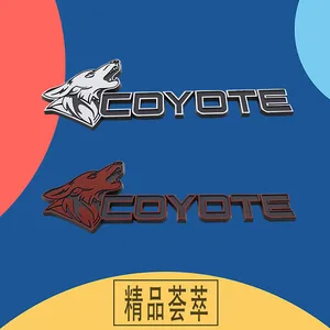 Image 2 - Cubierta de coche de Coyote 3D Premium, 2 uds., guardabarros, capó de puerta lateral, placa de identificación, emblema, pegatina para Mustang GT GT350