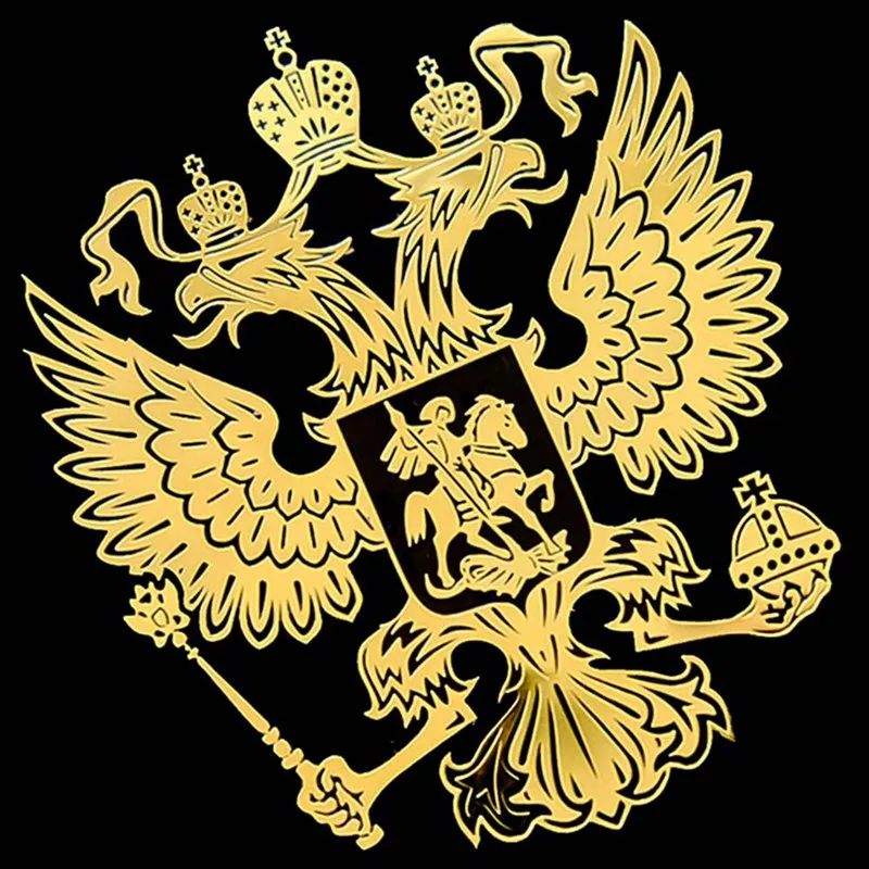 

New Metal Sign Car Sticker 97 x 97 mm Of Russia Car Body Metal Sticker Russian Eagle Decal Decoration Stickers
