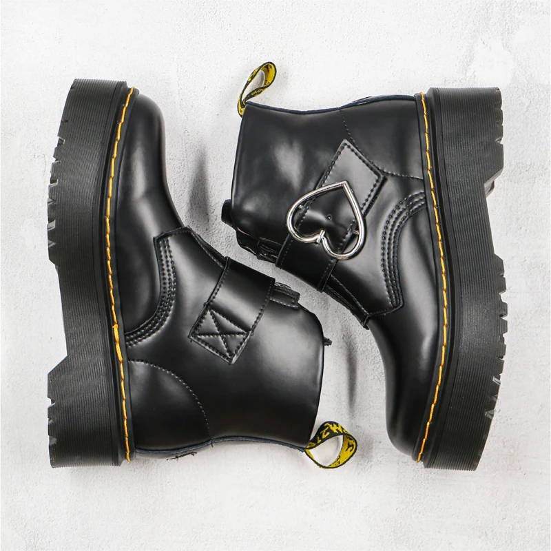 Dr.Martens botas con hebilla de corazón para mujer, zapatos planos de  charol, Doc Martin, con plataforma, cremallera, tacón grueso|Botas hasta el  tobillo| - AliExpress