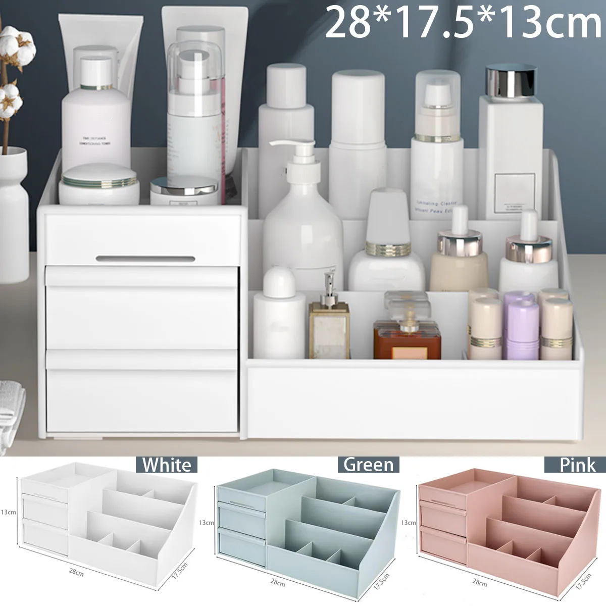  Desktop Cosmetic Storage Box Drawer Makeup Organizer Dressing Table Skin Care Rack House Container 