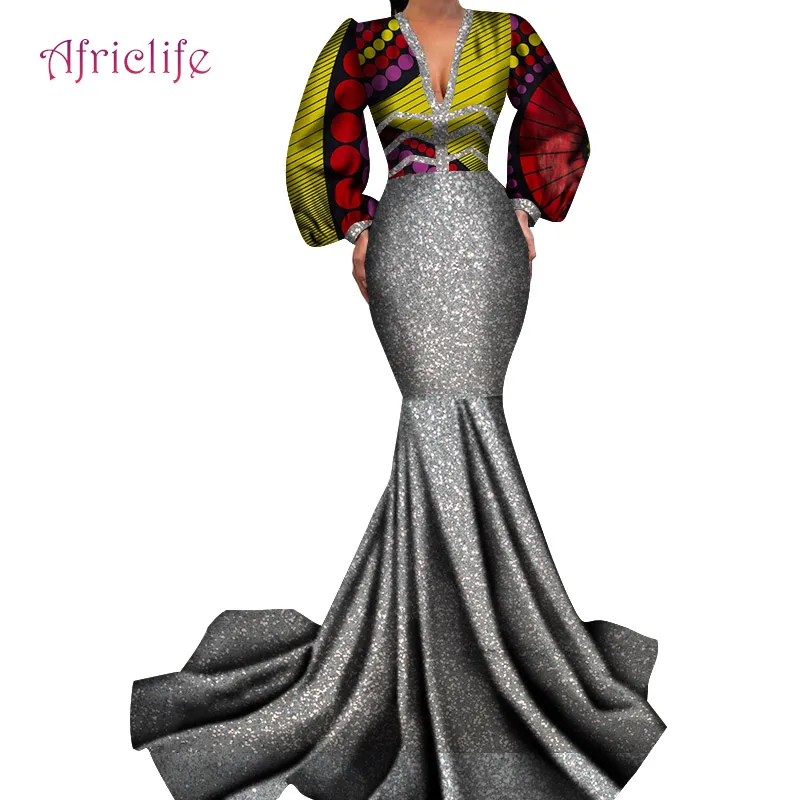 Женское сексуальное платье с длинным рукавом, модная африканская одежда, хлопок, стиль, африканские платья WY4682 - Цвет: 11
