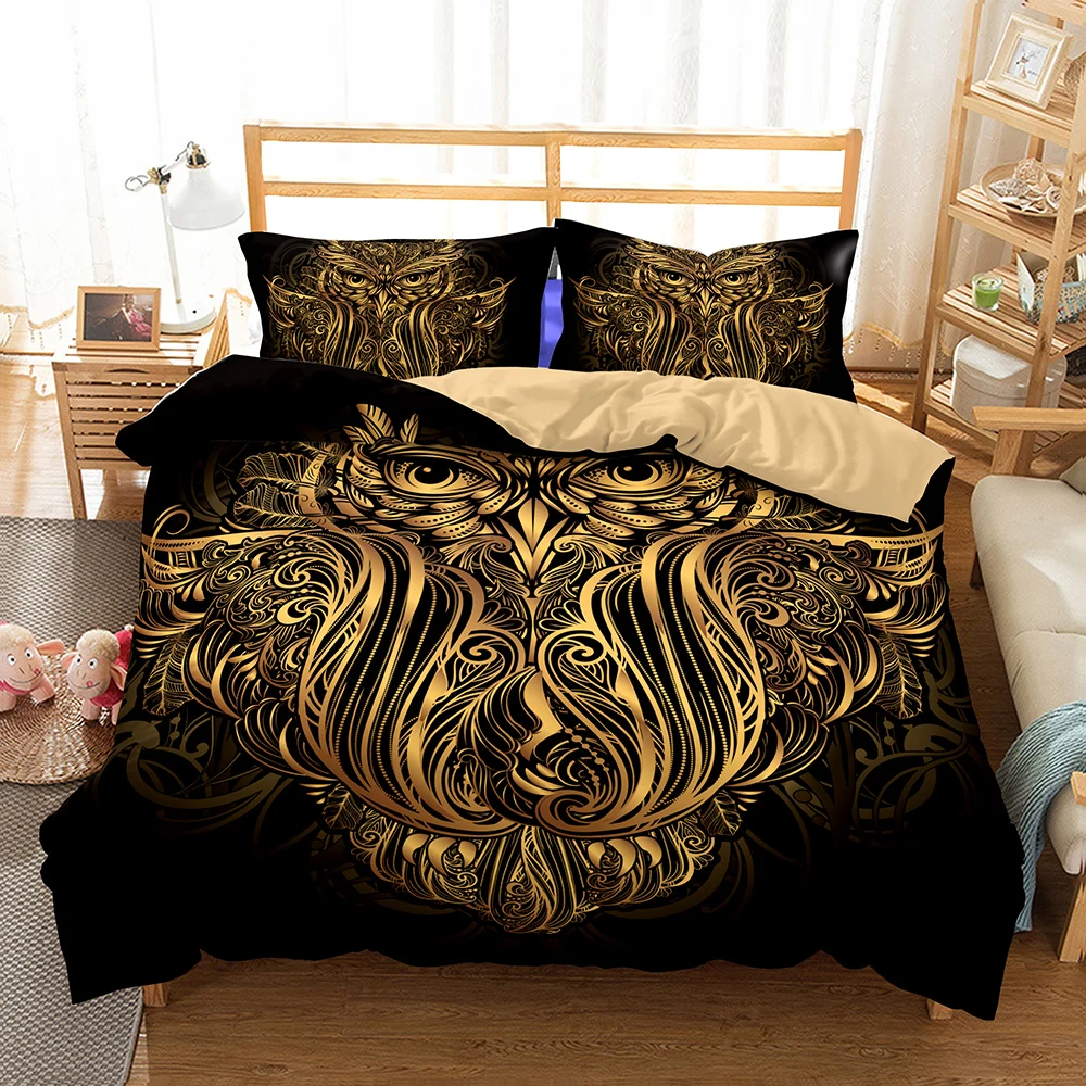 Eagle Black Gold Bedding Set Animals Print Bed Linen Set Queen King Comforter Set Custom Home Duvet Cover Set 100 Microfiber Bedding Sets Aliexpress