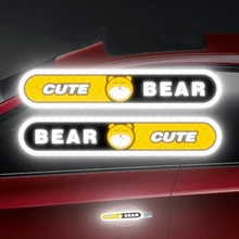 4 шт. и мультипликационным принтом «обезьянка», Светоотражающая наклейка на машину наклейка творческий лягушка с животным принтом медвежонка, безопасность предупредить ленты нуля модификации сделанные с 3 м