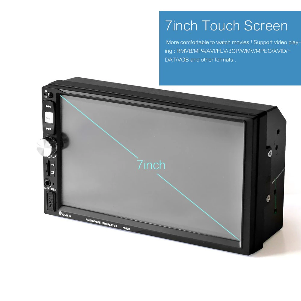 

7 inch HD Touch Screen 2 DIN Car Radio Player Hand-free BT Stereo Radio MP4/MP5/ MP3 Players Radio 7080B Remote Control