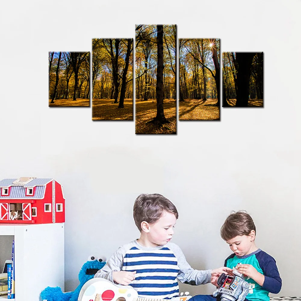 

Осеннее дерево на закате офисное искусство желтые цветы на стену для гостиной спальни домашний декор Прямая поставка