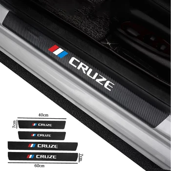 

4Pcs Carbon Fiber Car Door Sill Guard Leather Protector Stickers Decals For Chevrolet Cruze 2011 2012 2013 2014-2020 Accessories