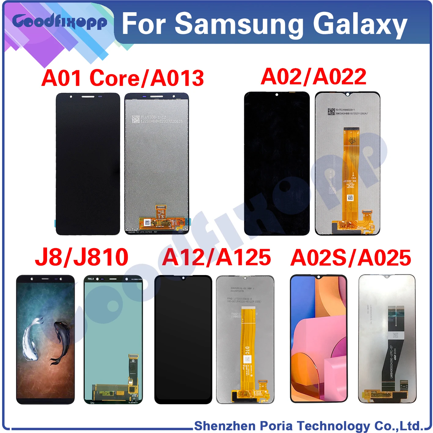 Teste Aaa para Samsung Galaxy A01 Núcleo A02 A02s A12 j8 Sm-a013f A022f A025f J810f Display Lcd de Toque Digitador da Tela Montagem 100