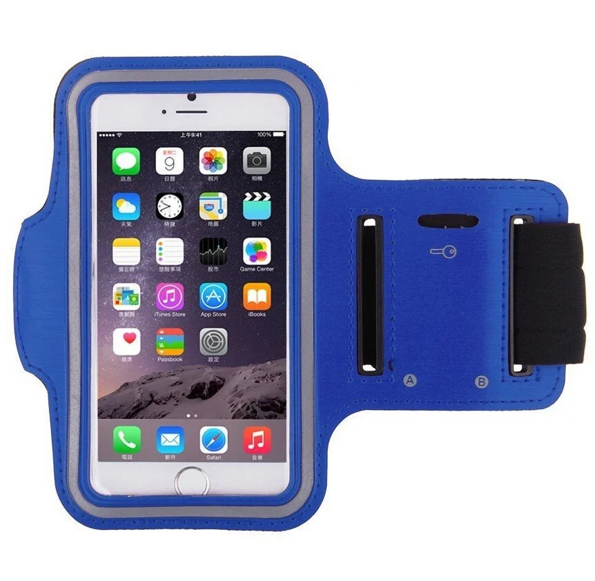 4,7 дюймовый универсальный чехол для телефона для бега, спортзала, нарукавная повязка, чехол для iPhone 6/6s/7/8 - Цвет: Синий