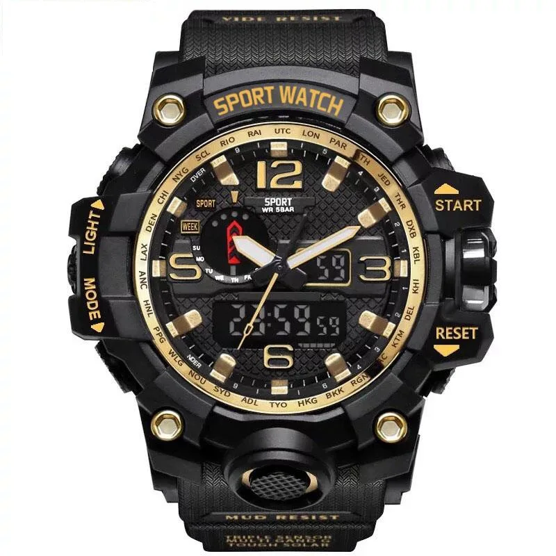 Новые взрывные часы электронные мужские водонепроницаемые Модные многофункциональные спортивные часы с фабрики подарок Reloj Mujer цифровой - Цвет: gold