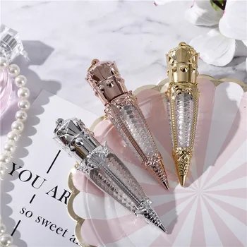 

Luxury transparent rose gold lip gloss tubes with wands gold lip gloss container 50pcs