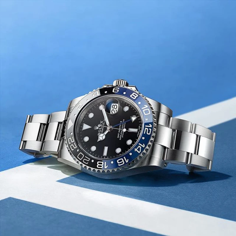 

Rolex- GMT-Master Men's luxury steel watchband wrist Watch New fashion quartz watch Gift Limited edition men's Watch124