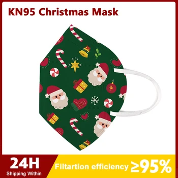 

10 Colors KN95 Christmas Mouth Mask 5-Layers Filter Respirator Disposable Breathable Face Mask mascarilla fpp2 reutilizable FFP2
