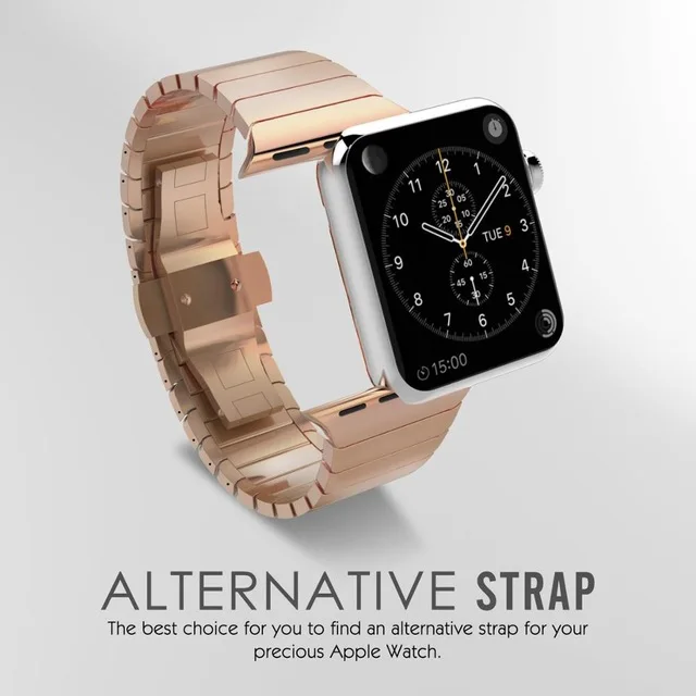 rose gold Браслет из нержавеющей стали для apple watch 44 мм 38 мм iWatch ремешок для apple watch полосы wirst correa ремешок для часов 5 4 3 - Цвет ремешка: rose gold