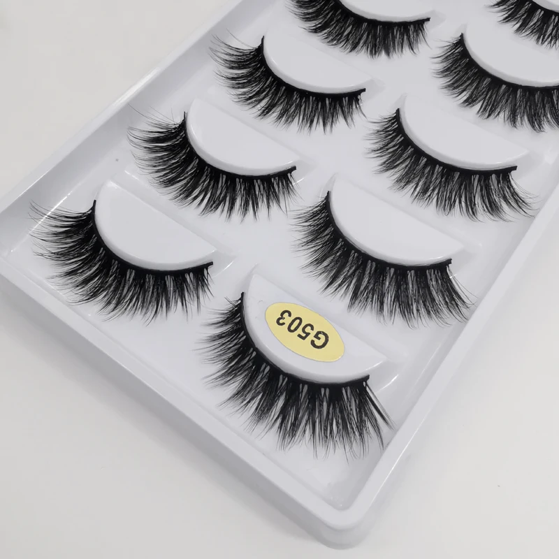 YSDO партия из 5 пар 3D норковые ресницы натуральных волос тонкие MakeupLash пушистый dramtic