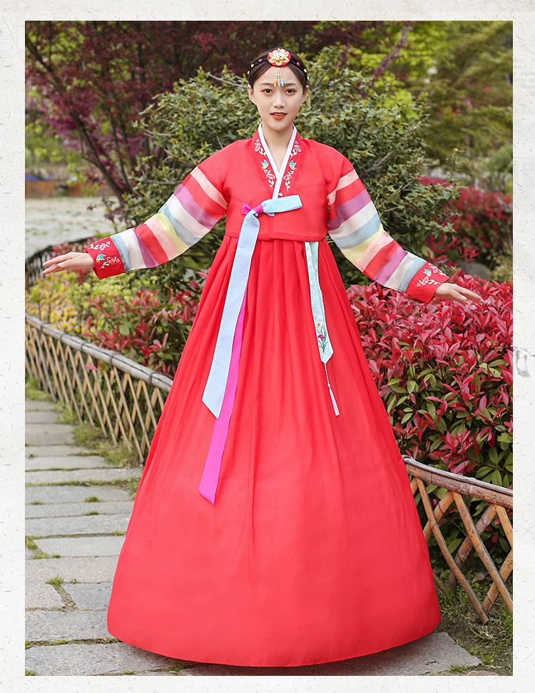 Korean Traditional Women Embroidered Wedding Orthodox Korean Folk Costume 21