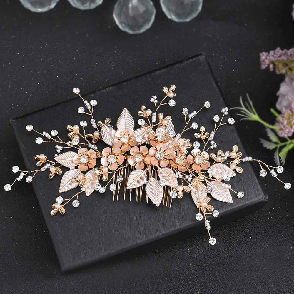 TOPQUEEN HP358 Bridal Headwork Affordable Bridal Combs Rhinestone Alloy Flowers Wedding Headpieces Party Hair Pieces