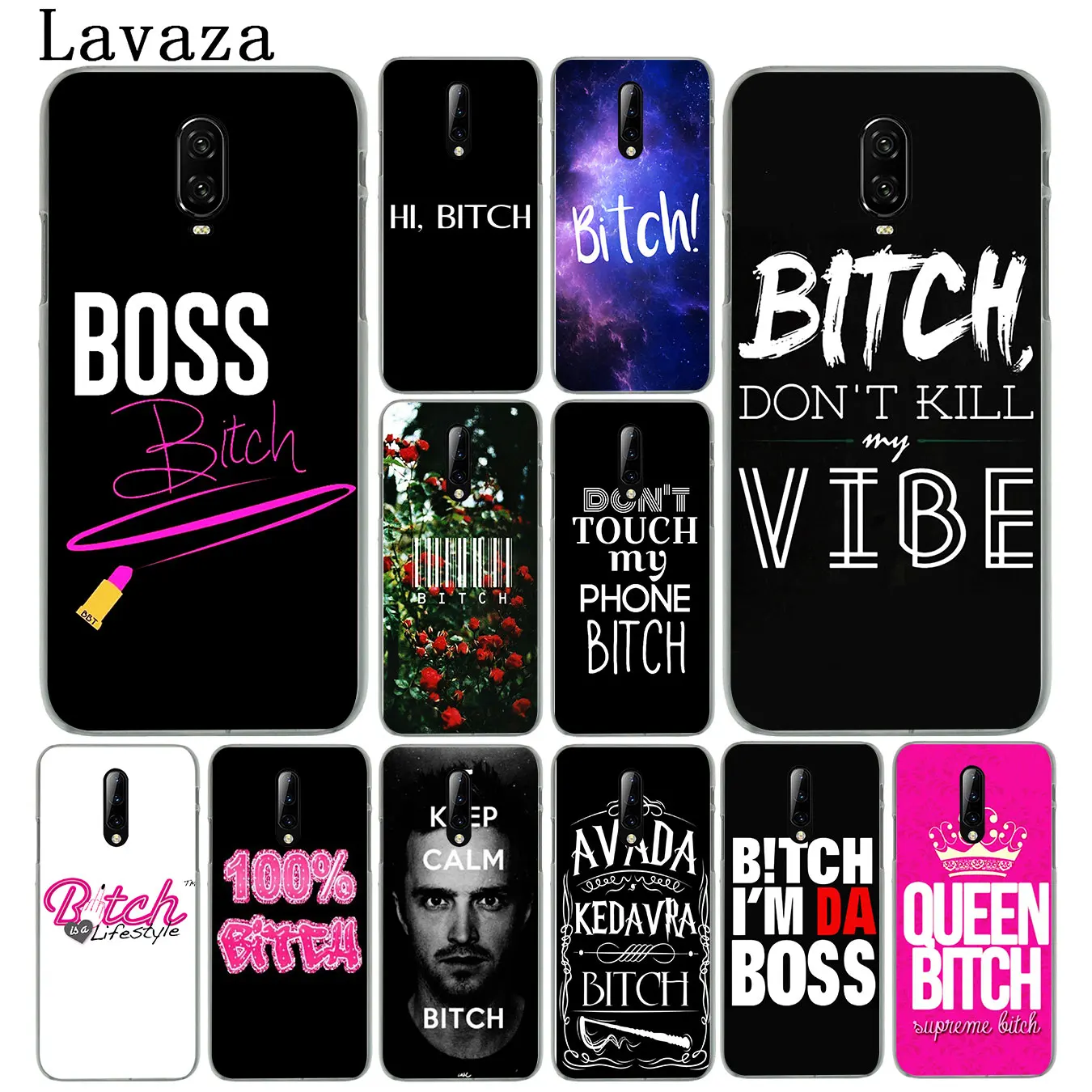 Жесткий пластиковый Чехол для мобильного телефона с надписью Bitch mode on pink boos Oneplus 7