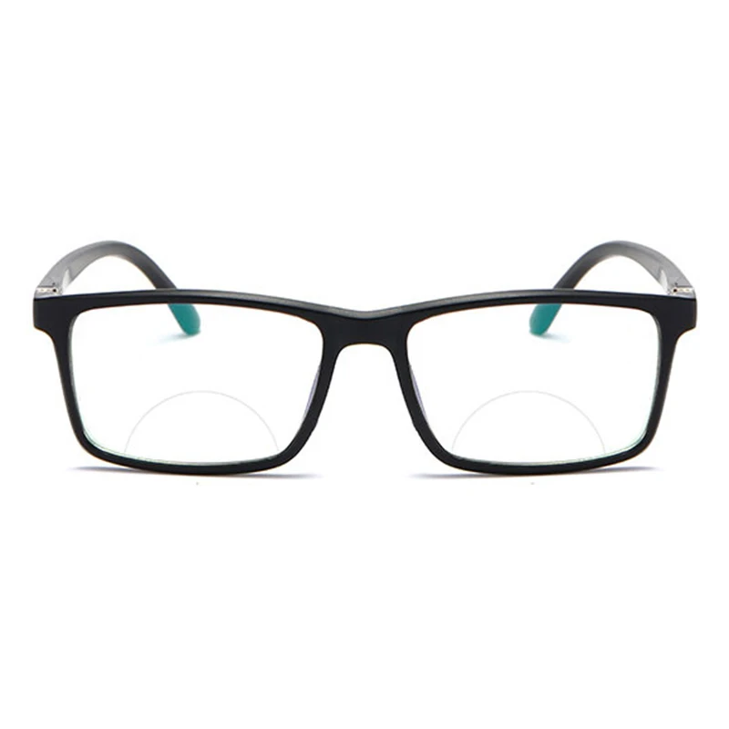 Анти-голубые световые очки для чтения мужские очки бифокальные очки оправа женские дальний вид диоптрийные очки - Цвет оправы: black