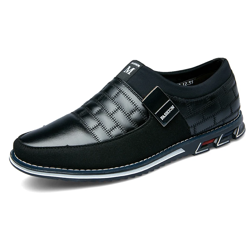 Г., модная мужская обувь кожаная повседневная обувь в деловом стиле мужская водонепроницаемая удобная обувь для вождения без шнуровки высокое качество - Цвет: Black
