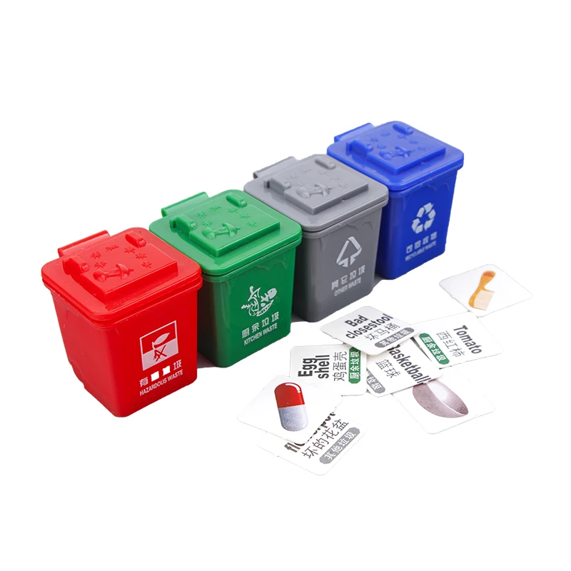 

Mini garbage sorting game props kindergarten small prizes boys and girls early teaching aids trash can puzz toys