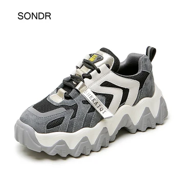 

Casual Shoes Women New Platform Sneakers Fashion Ladies Chunky Sneakers Patchwork Brand Female zapatos de mujer Breathable Shoes