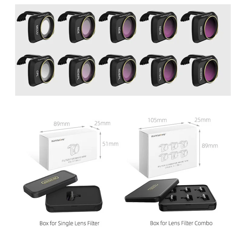 Buy Camera Lens Filter MCUV ND4 ND8 ND16 ND32 CPL ND/PL Filters Kit for DJI Mavic Mini Drone Accessories
