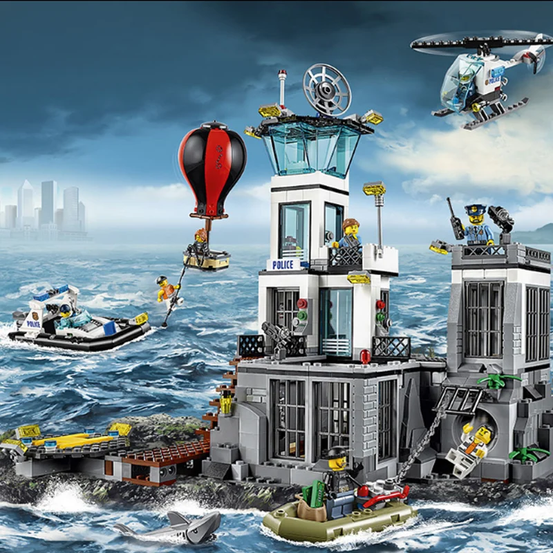 

Models Building Compatible With Legoinglys City Series 60130 815pcs Building Blocks The Prison Island Toys & Hobbies Gift