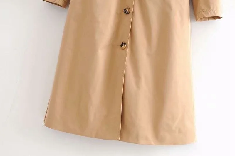 

2019 Autumn Fashion Suit Collar Long Sleeve Single Breasted Elastic Waist Belt Yang Mi Celebrity Style Contrast Color Joint Tren