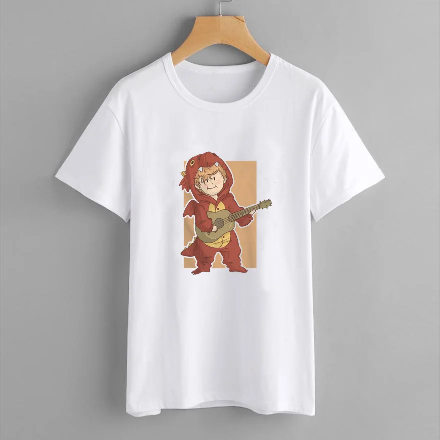 Ed Sheeran Harajuku T Shirt Women Ullzang 90s Music Lovers Funny Cartoon Print T-shirt Fashion Women Tops Plus Size Summer Tees - Цвет: 8