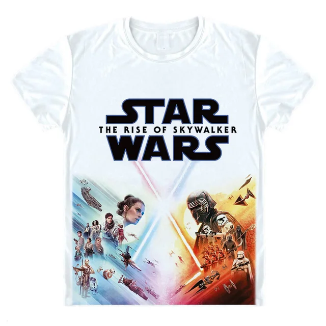 Star Wars The Rise Of Skywalker T Shirt Star Wars Episode IX T-shirt Star Wars 9  Rey Kylo Ren T Shirt 3D Print short tee shirt