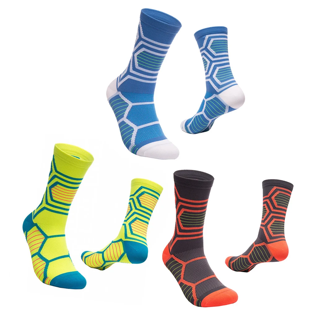 3 Pair Cotton Mid-Calf Socks Compression Socks Moisture Wicking Hiking Sport Socks for Outdoor Sport Snowboarding