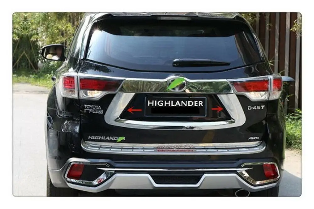 Хромированный багажник Задняя крышка номерного знака Рамка Накладка для Toyota Highlander
