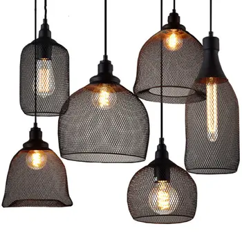 

Nordic Modern Hotel Living Room Hanging Pendant Metal Chandelier Lamp Mesh Light Lamparas De Techo Colgante lustre pendente