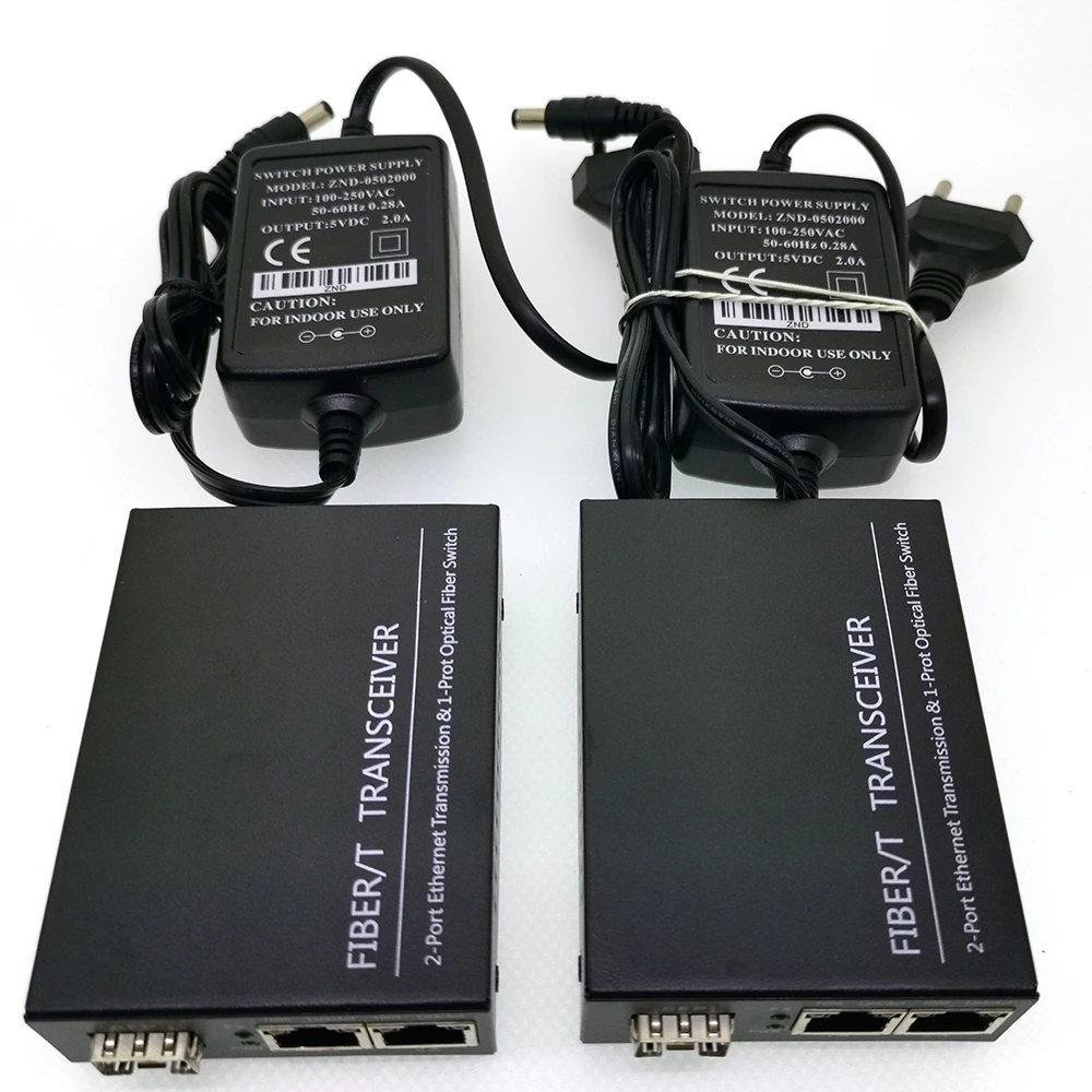 2 шт. SFP волокно на 2*10/100/1000 м RJ45 конвертер гигабитный медиаконвертер 1000 Мбит/с медиаконвертер трансивер оптоволоконный переключатель