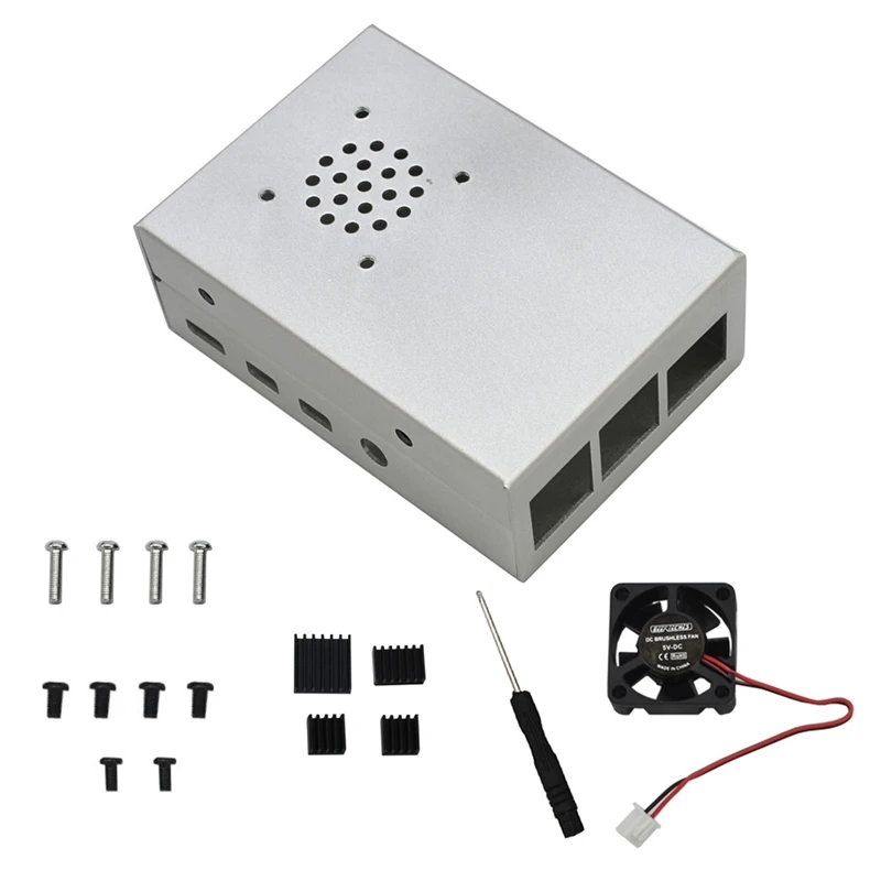 Чехол для Raspberry Pi 4, металлический чехол из алюминиевого сплава для Raspberry Pi 4 охлаждающий вентилятор радиаторы