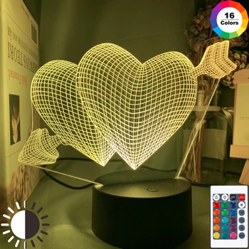 

An Arrow Thrills Through Two Hearts Led Night Light for Girls Bedroom Decor Unique Gift for Her Wedding Mall Gift Ideas 3d Lamp