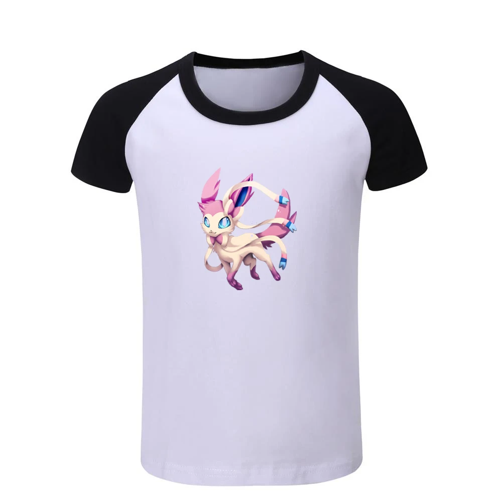 Футболки с покемоном eevee family Sylveon Детские хлопковые футболки рисунком топы