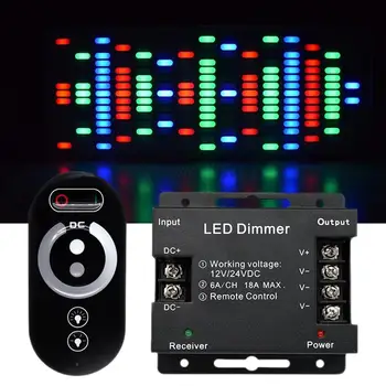 

Light Controller LED Controller LED Dimmer Controller Universal Durable Smart RF Wireless DC12V-24V 6A Home Decor Touch Panel