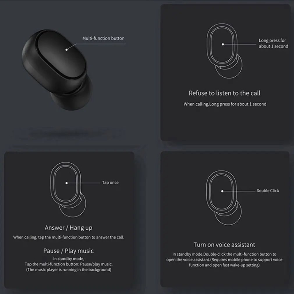 NEW Original Xiaomi Redmi Airdots 2 TWS Bluetooth Earphone Stereo bass BT 5.0 Eeadphones With Mic Handsfree Earbuds AI Control