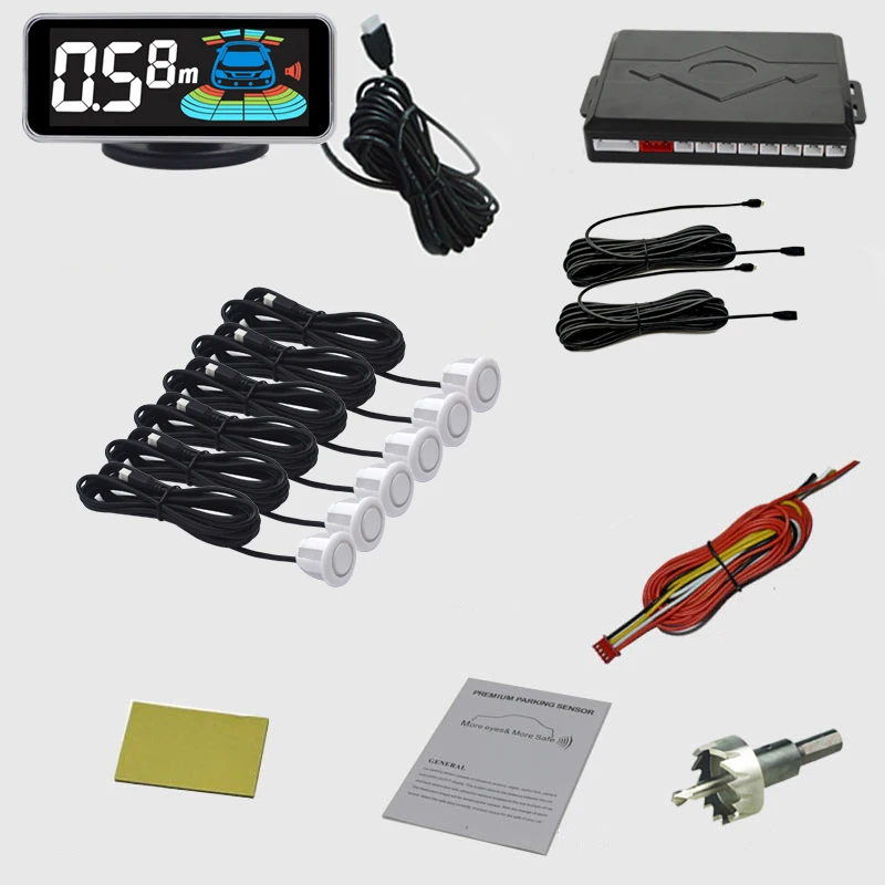 Парктроник Система помощи при парковке 6 датчиков|parking sensor kit display|parking sensorlcd parking |